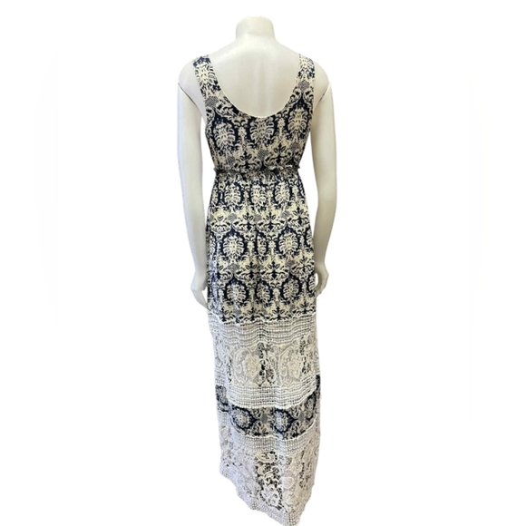 Sunday In Brooklyn Anthropologie Dress Lacey Maxi Tank Blue/White Size Small EUC - Picture 3 of 9